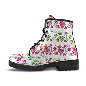 Grape Grahpic Decorative Pattern Leather Boots