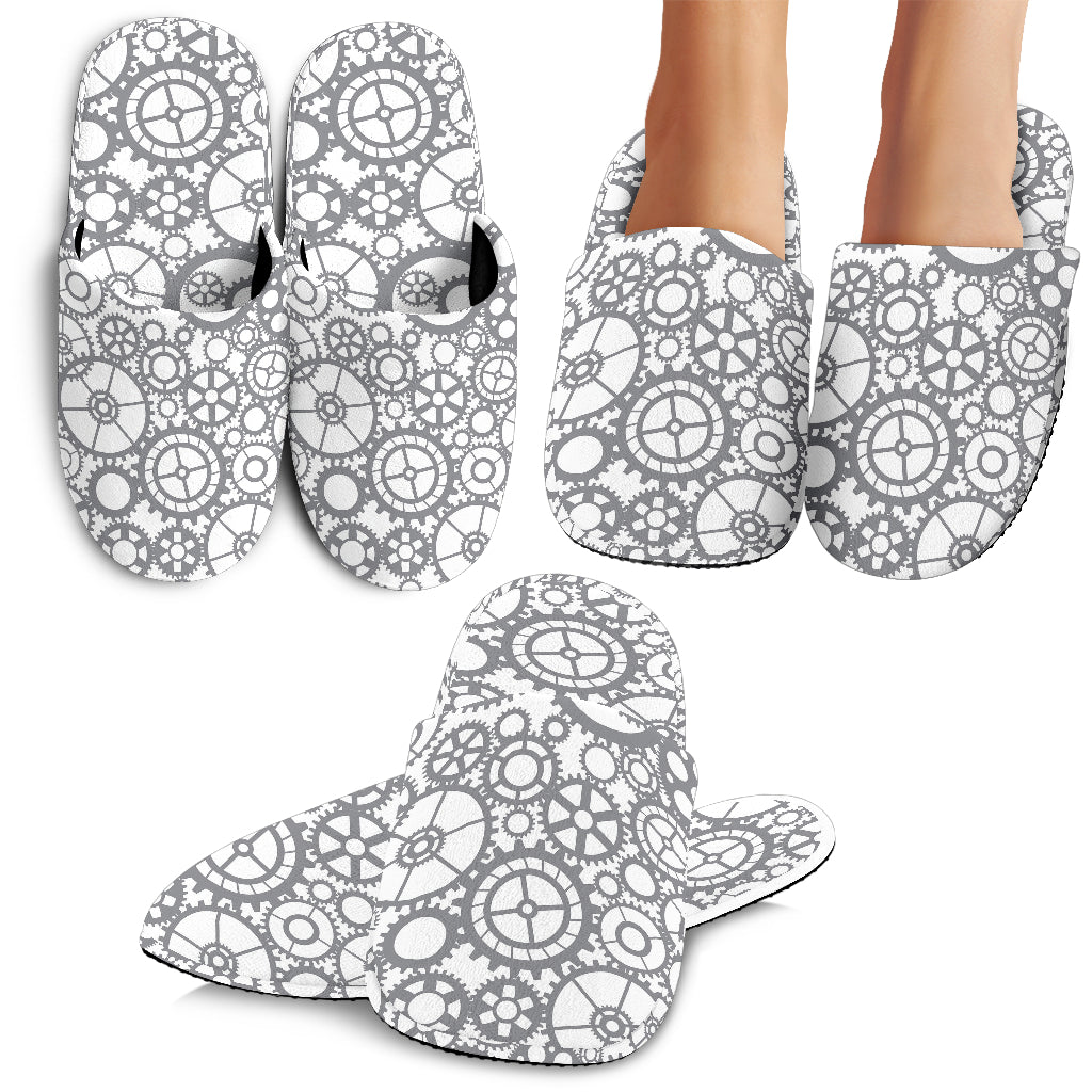 Gear Pattern Print Design 05 Slippers