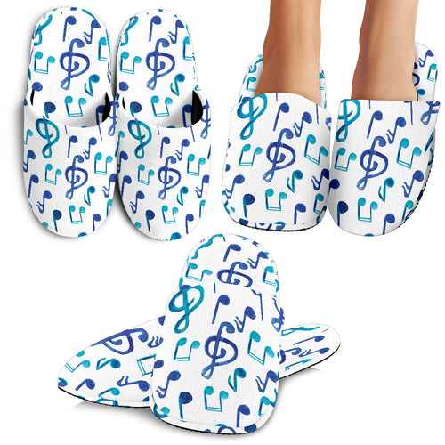 Music Notes Pattern Print Design 03 Slippers