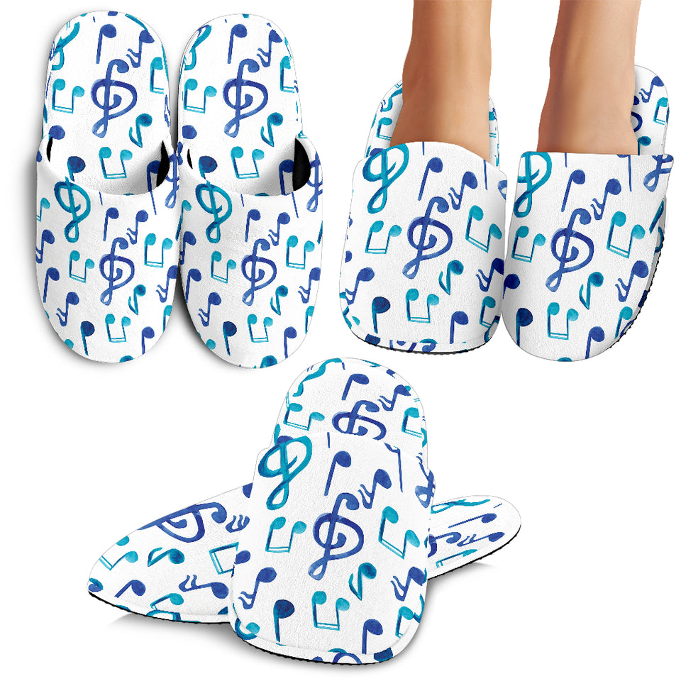 Music Notes Pattern Print Design 03 Slippers