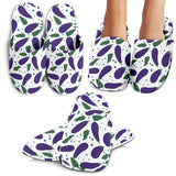 Eggplant Pattern Print Design 05 Slippers