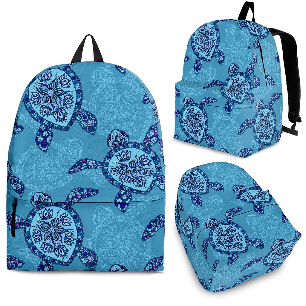 Sea Turtle Blue Tribal Pattern Backpack