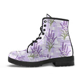 Lavender Pattern Theme Leather Boots