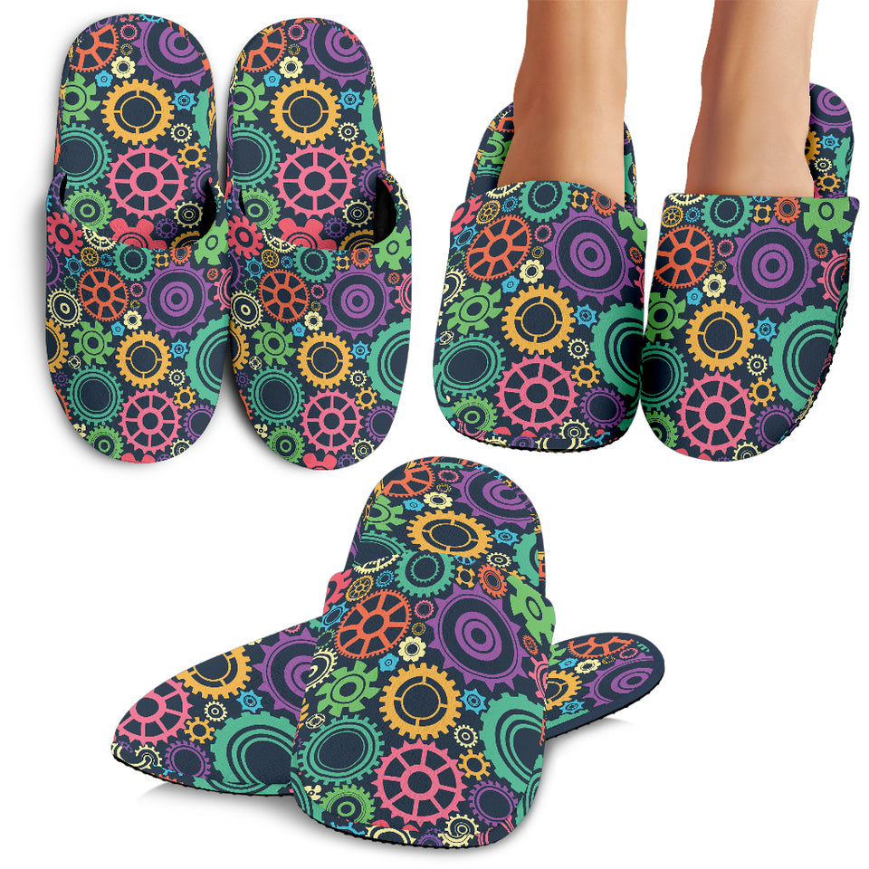 Gear Pattern Print Design 02 Slippers