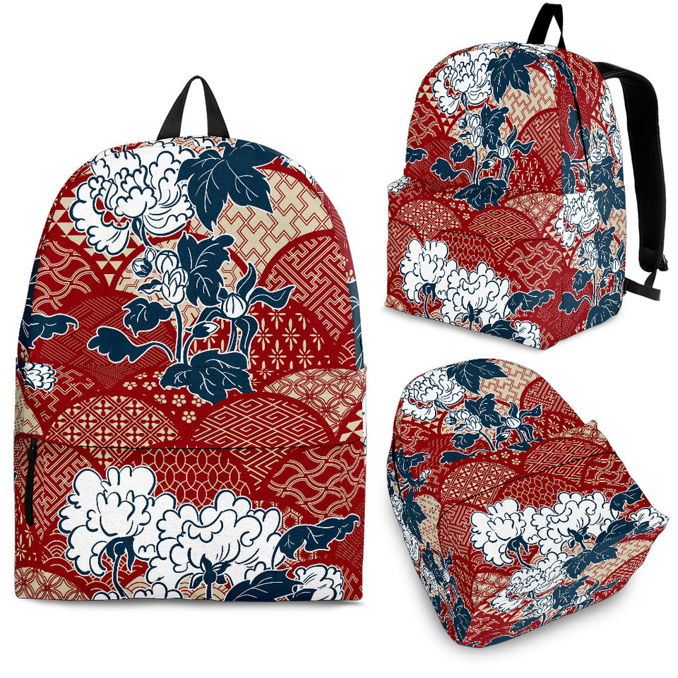 Red Theme Japanese Pattern Backpack