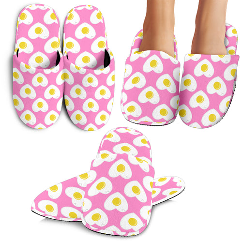 Fried Eggs Pattern Print Design 02 Slippers