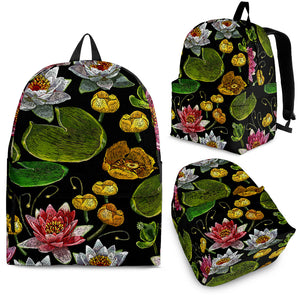 Lotus Waterlily Flower Pattern Background Backpack