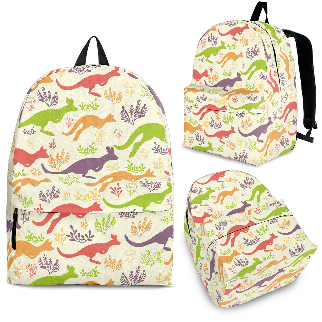 Colorful Kangaroo Pattern Backpack