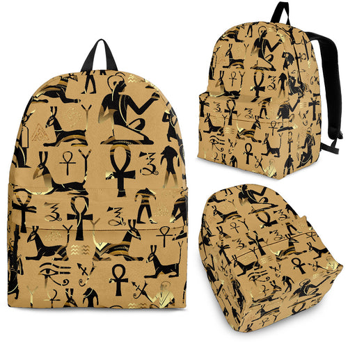 Egypt Hieroglyphics Pattern Print Design 02 Backpack