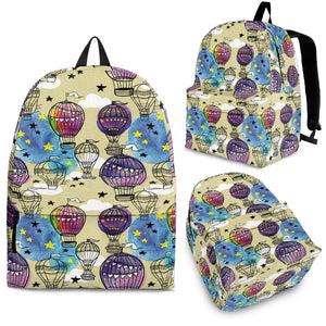 Hot Air Balloon Water Color Pattern Backpack