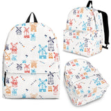 Hand Drawn Windmill Pattern Backpack