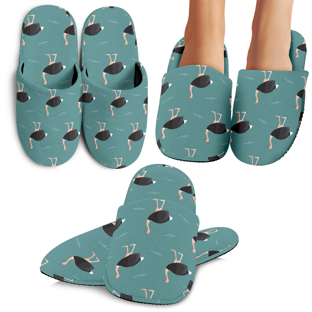 Ostrich Pattern Print Design 01 Slippers