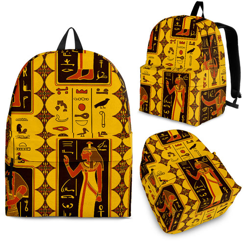 Egypt Hieroglyphics Pattern Print Design 01 Backpack