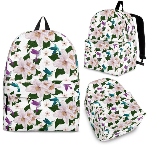 Hummingbird Pattern Print Design 01 Backpack