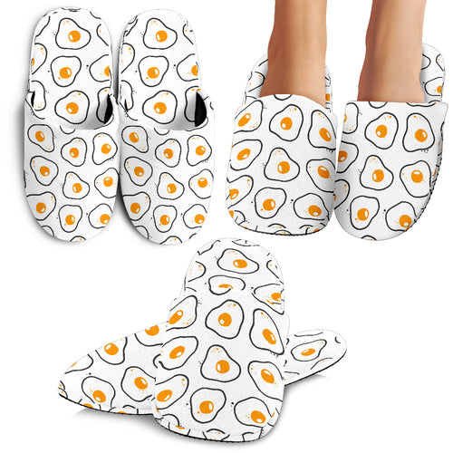 Fried Eggs Pattern Print Design 05 Slippers