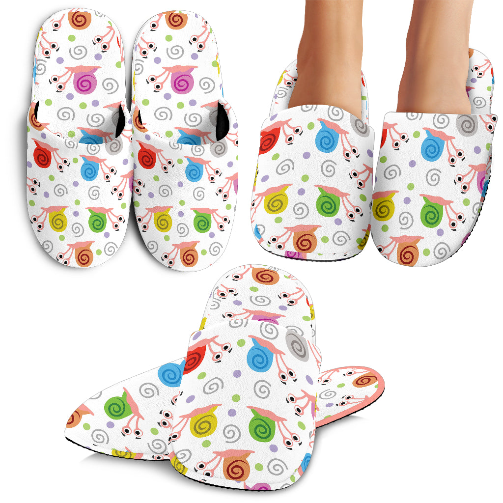 Snail Pattern Print Design 05 Slippers