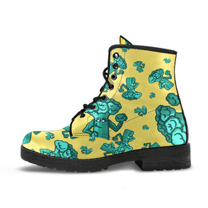 Cute Broccoli Pattern Leather Boots