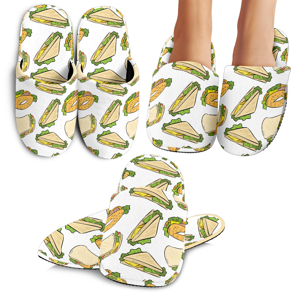 Sandwich Pattern Print Design 05 Slippers