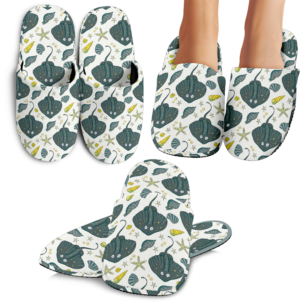 Stingray Pattern Print Design 03 Slippers