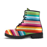 Rainbow Pattern Leather Boots