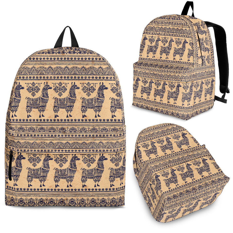 Llama Pattern Ethnic Motifs Backpack
