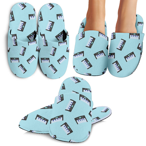 Piano Pattern Print Design 05 Slippers