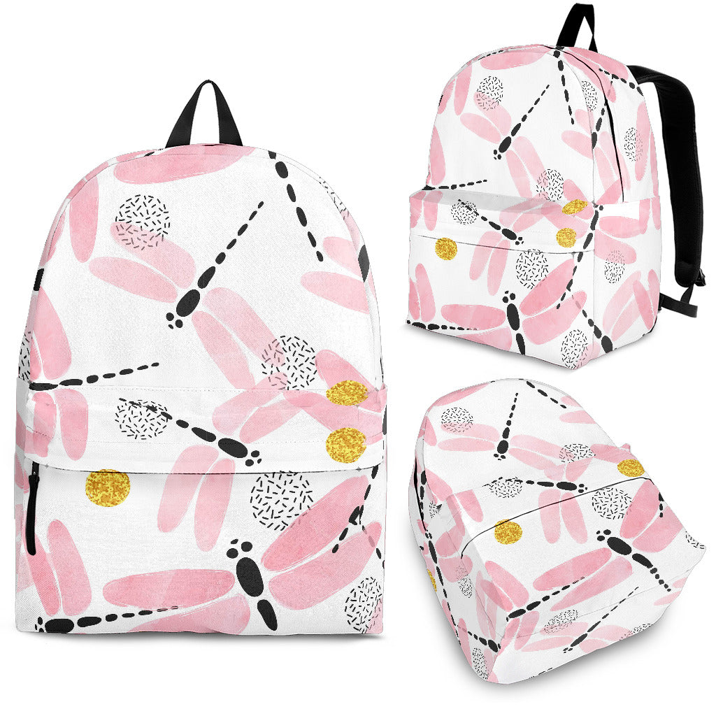 Pink Dragonfly Pattern Backpack