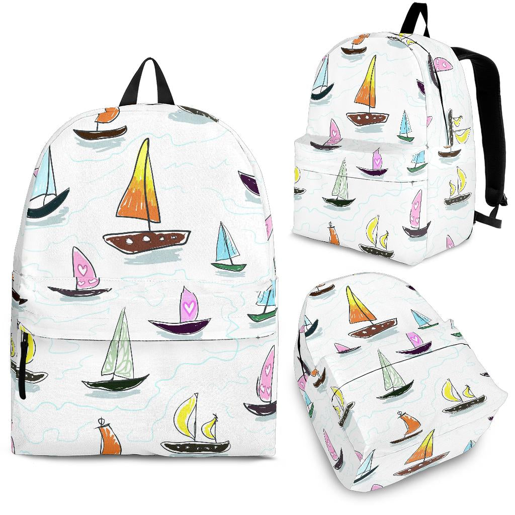 Cute Sailboat Pattern Backpack