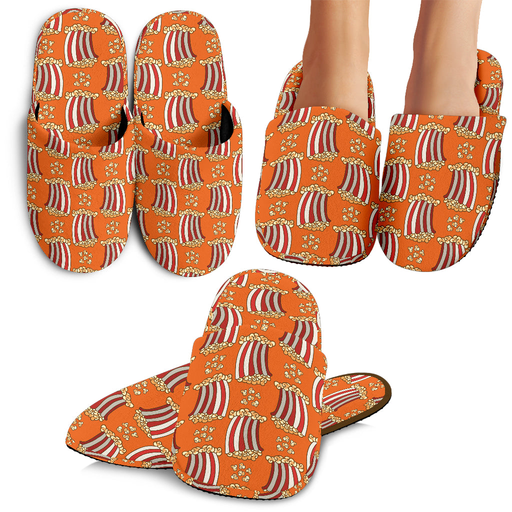 Popcorn Pattern Print Design 05 Slippers