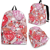 Red Pink Hot Air Balloon Pattern Backpack