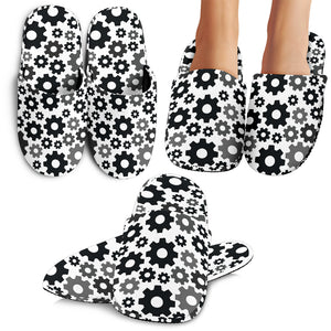 Gear Pattern Print Design 01 Slippers