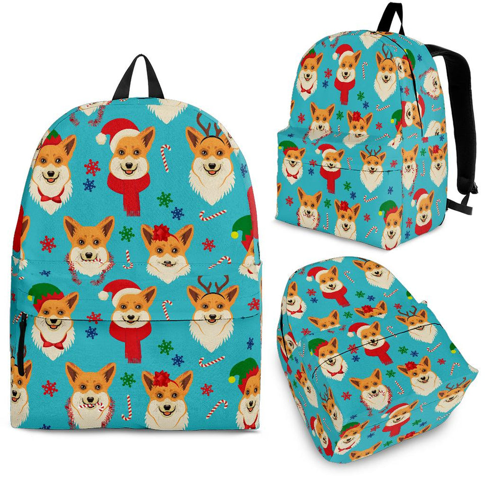 Christmas Corgi Pattern Backpack