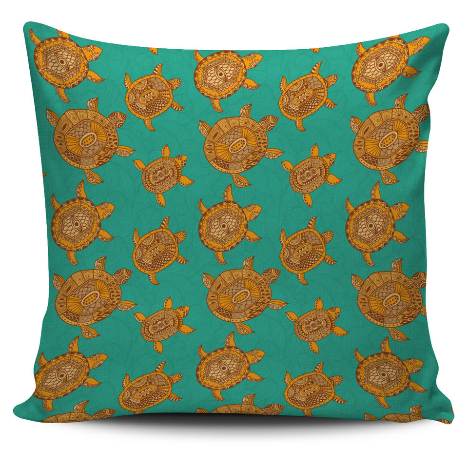 Sea Turtle Tribal Aboriginal Pattern Pillow Cover