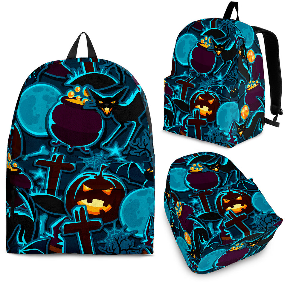 Halloween Pumpkin Cat Pattern Backpack