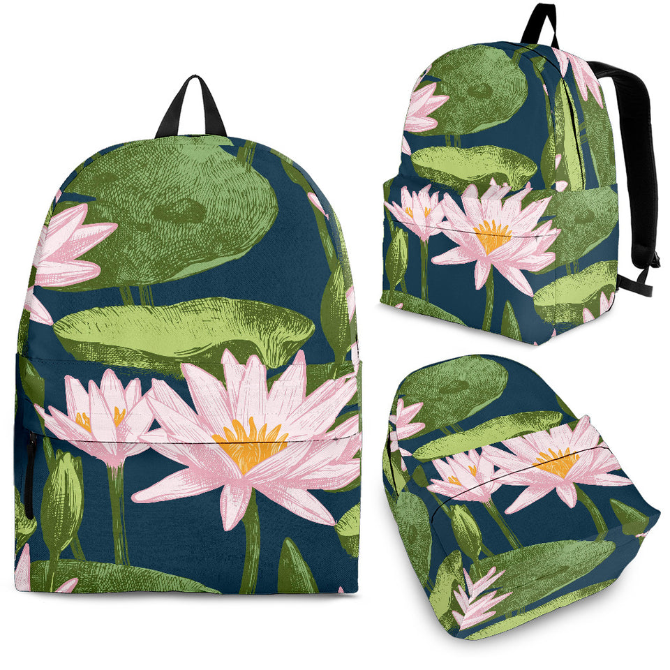 Lotus Waterlily Pattern background Backpack