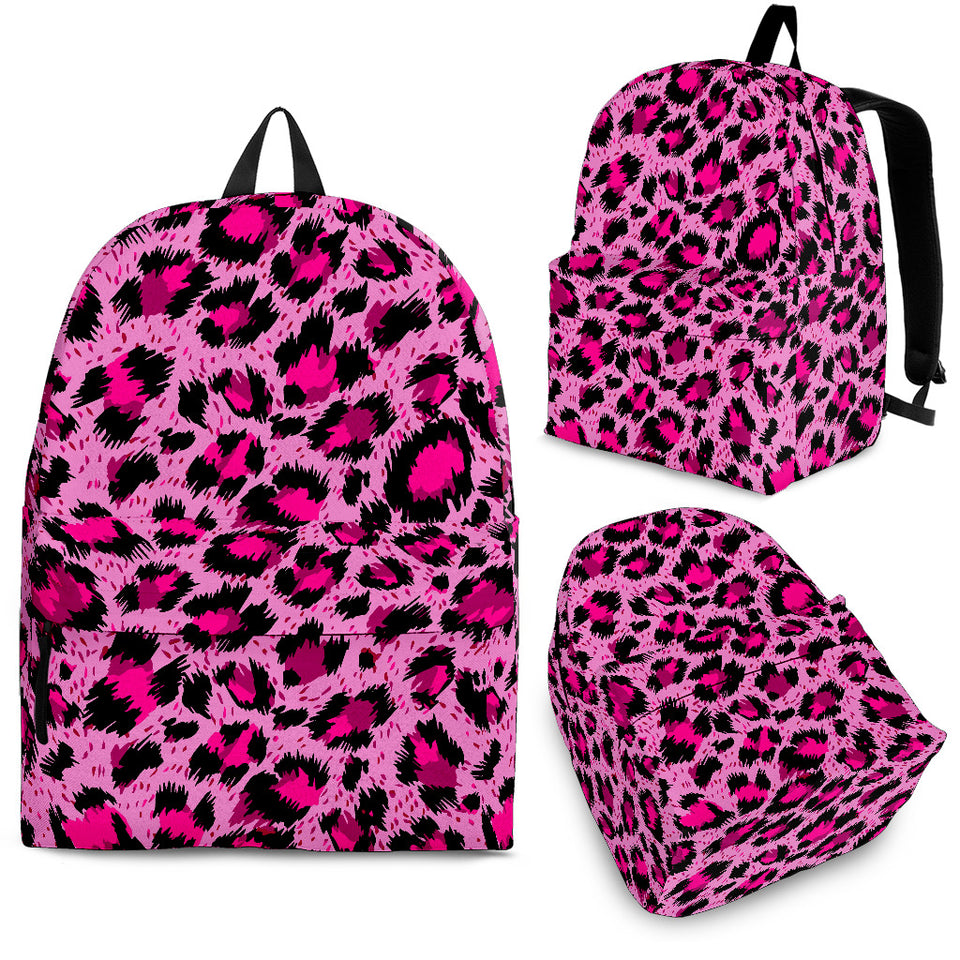 Pink Leopard Skin texture Pattern Backpack
