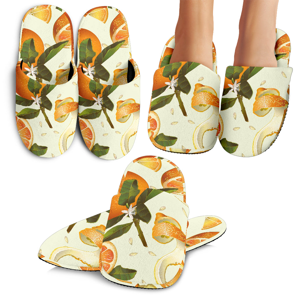 Orange Pattern Slippers