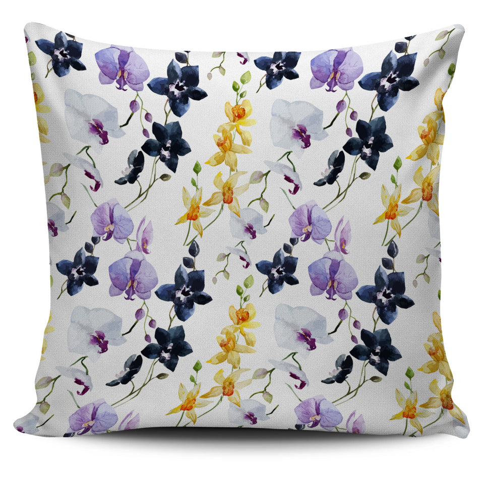 Orchid Pattern Background Pillow Cover