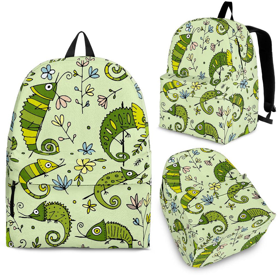 Cute Chameleon Lizard Pattern Backpack