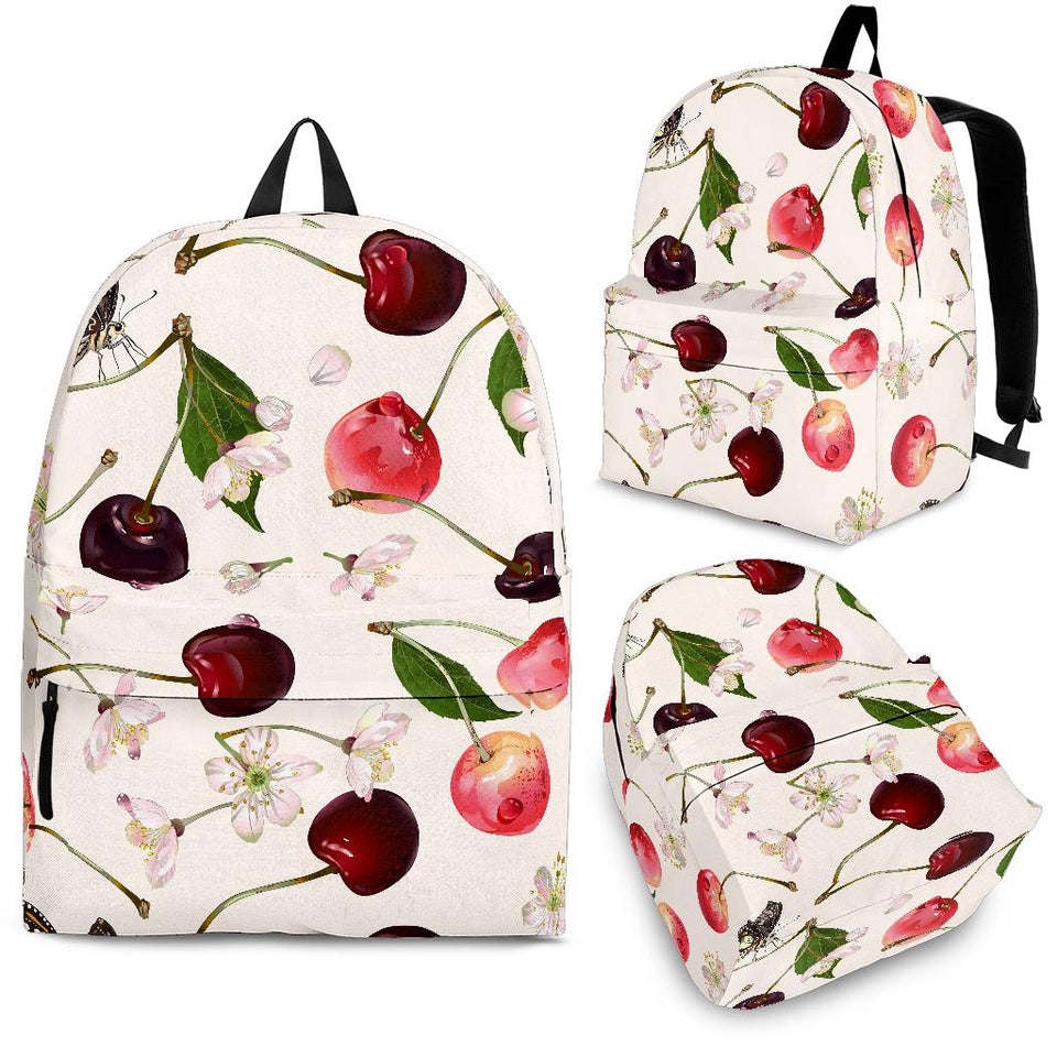 Cherry Flower Butterfly Pattern Backpack