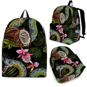 Snake Leaves Coconut Pattern Backpack