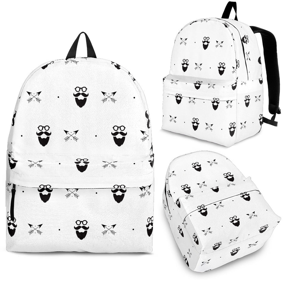 Mustache Beard Pattern Print Design 01 Backpack