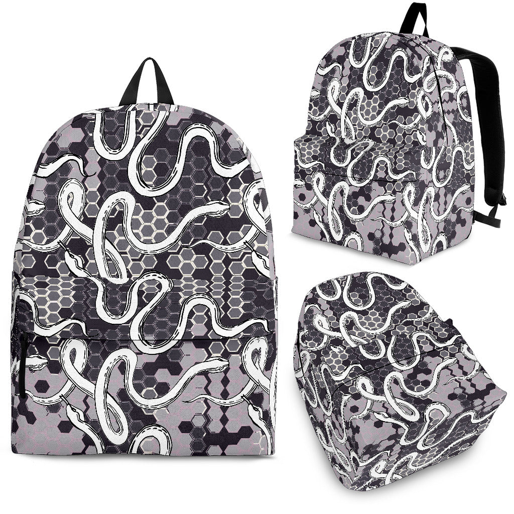 Snake Gray Pattern Backpack