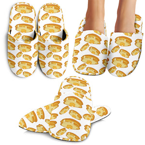 Pancake Pattern Print Design 05 Slippers