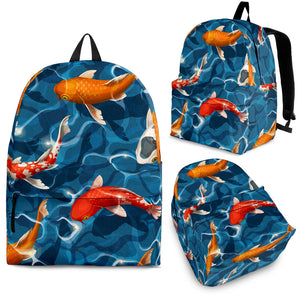 Koi Fish Carp Fish in Water Pattern Backpack