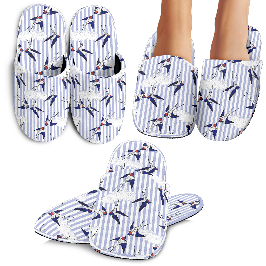 Swallow Pattern Print Design 03 Slippers