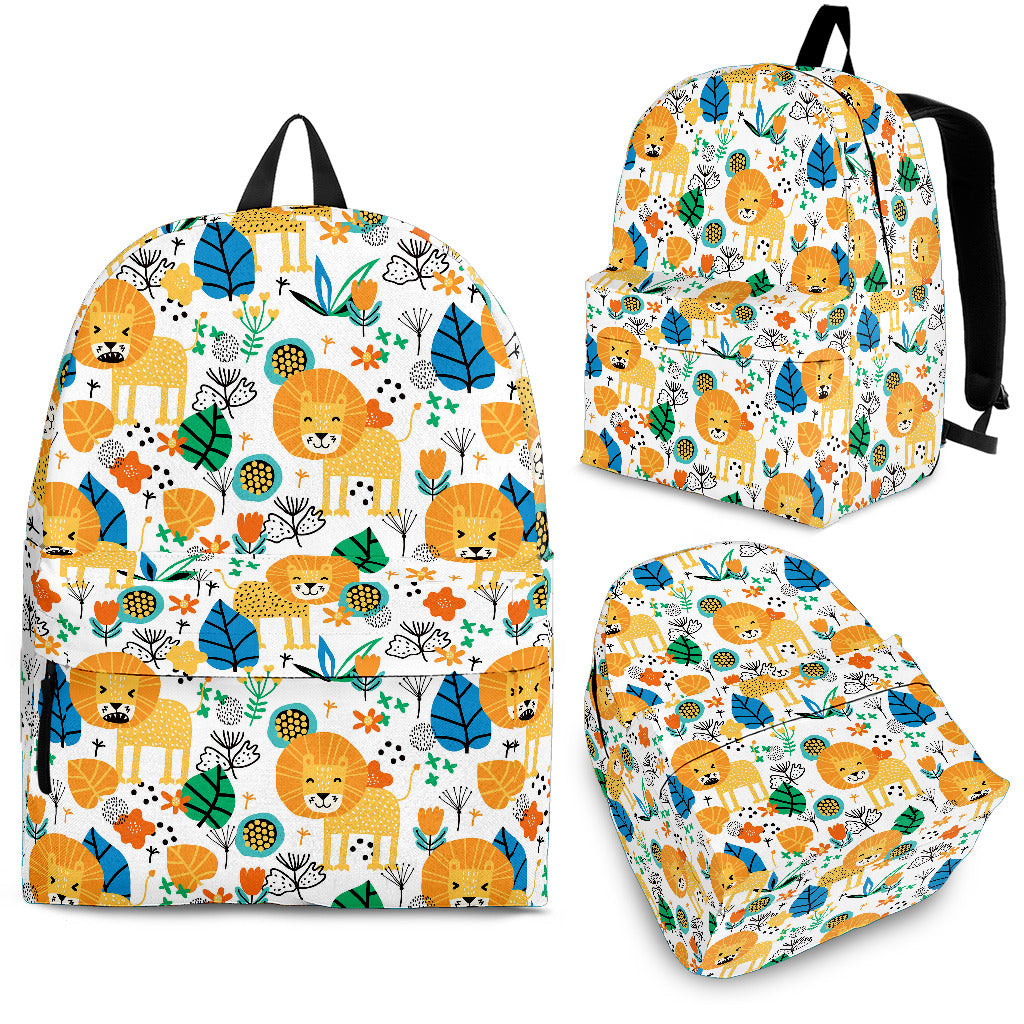 Lion Pattern Print Design 02 Backpack