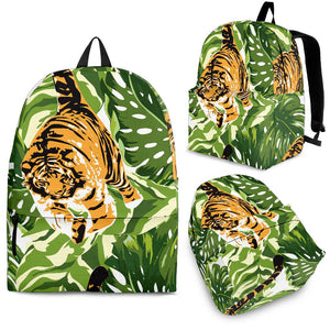 Bengal Tiger Pattern leaves Backpack