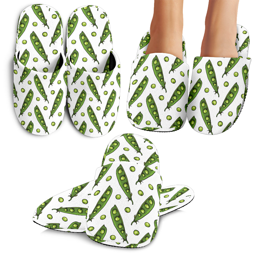 Green Peas Pattern Print Design 03 Slippers