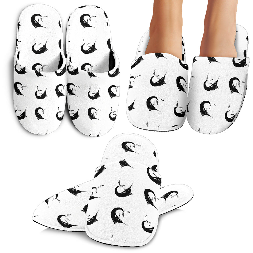 Swordfish Pattern Print Design 01 Slippers